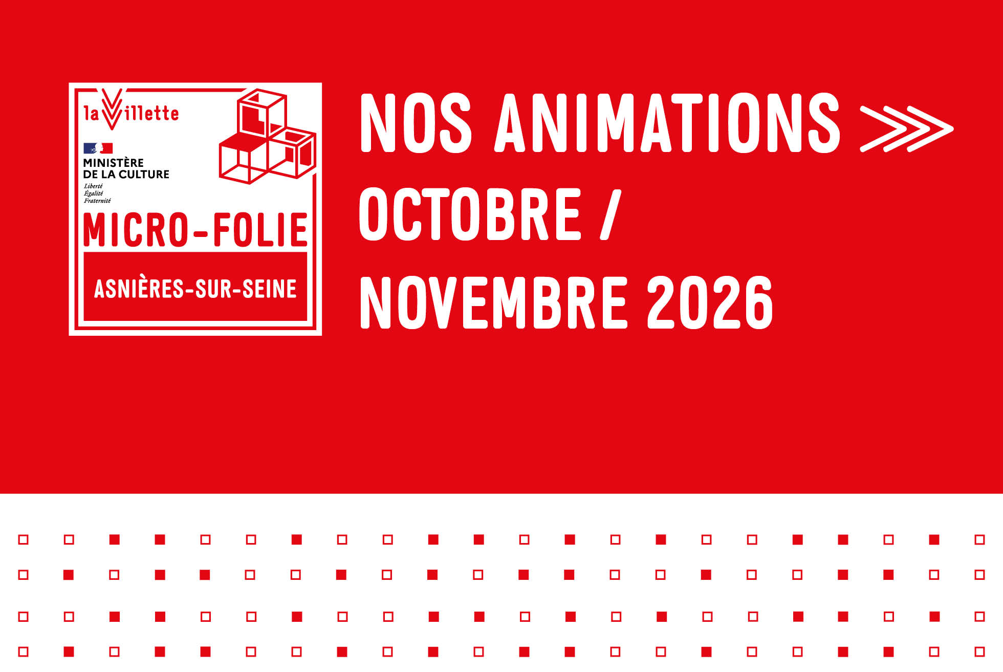 Micro-Folie : Programme des animations Médiathèque A. Jardin - Oct. Nov.