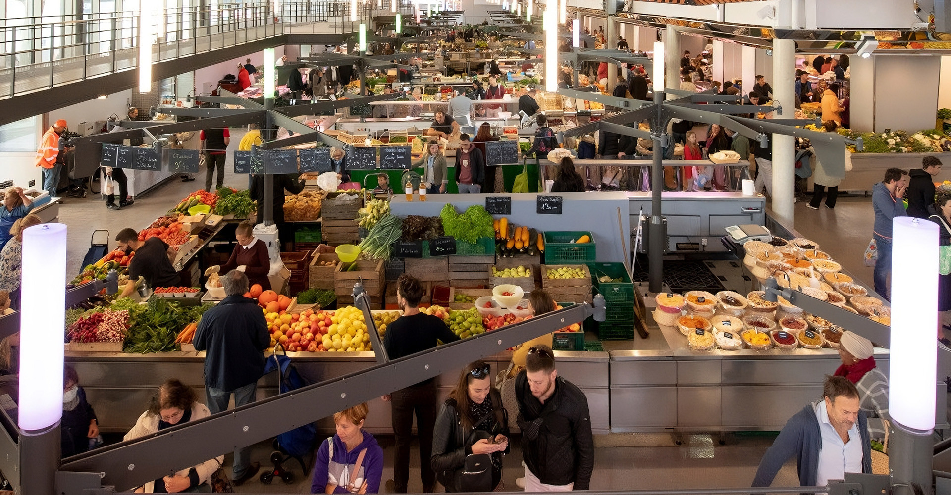 Visuel décoratif représentant une halle de marché à Asnières-sur-Seine.