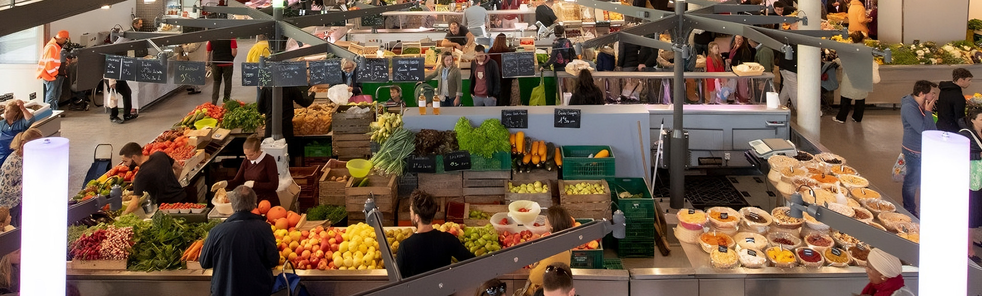 Visuel décoratif représentant une halle de marché à Asnières-sur-Seine.