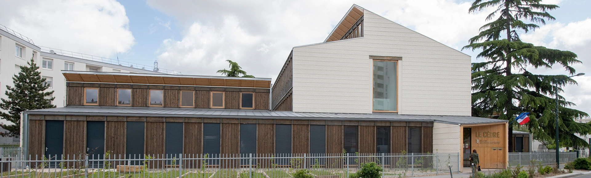 Visuel décoratif représentant le bâtiment du Cèdre à Asnières-sur-Seine.