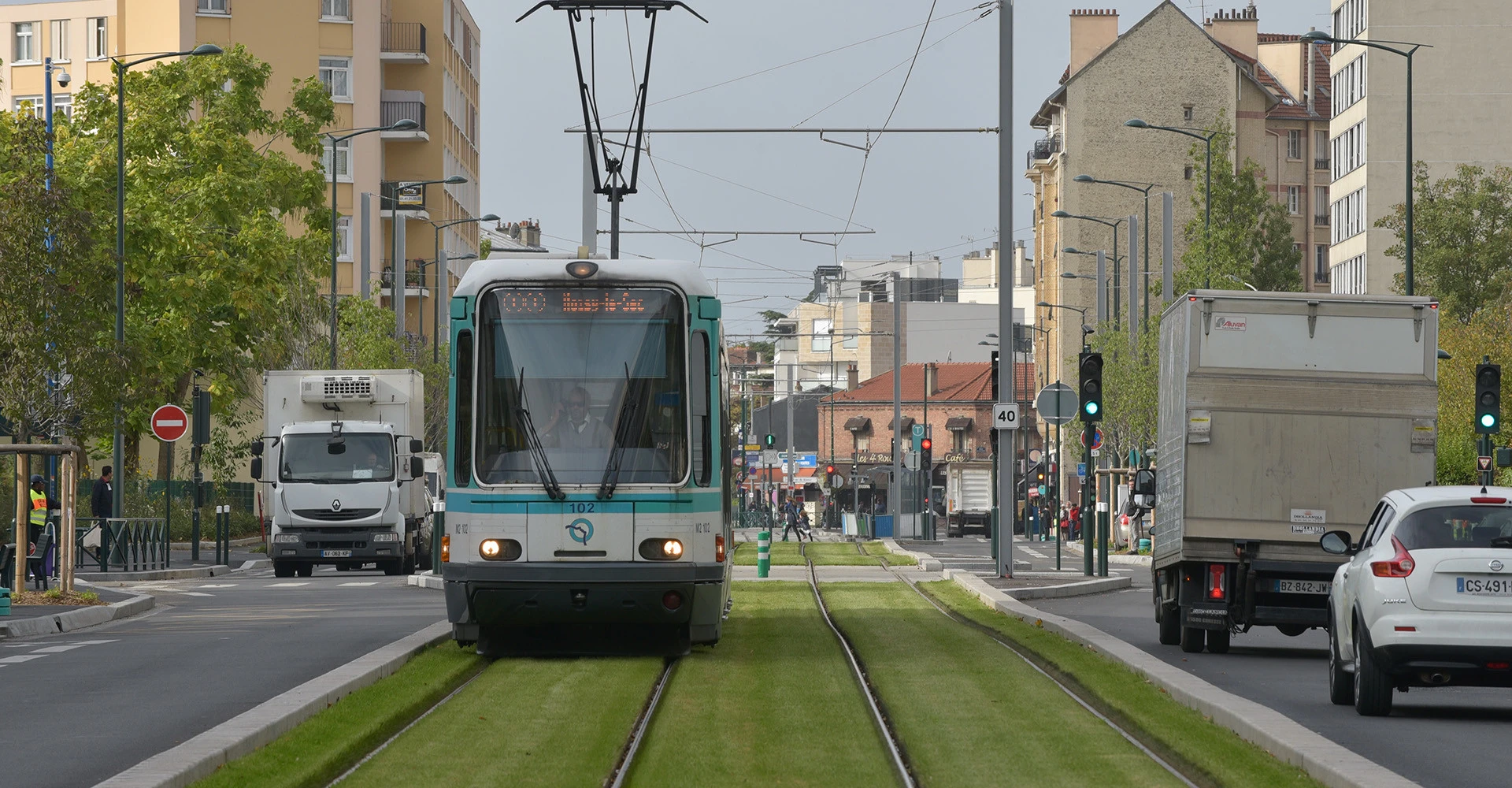Visuel décoratif représentant une rame de tramway.