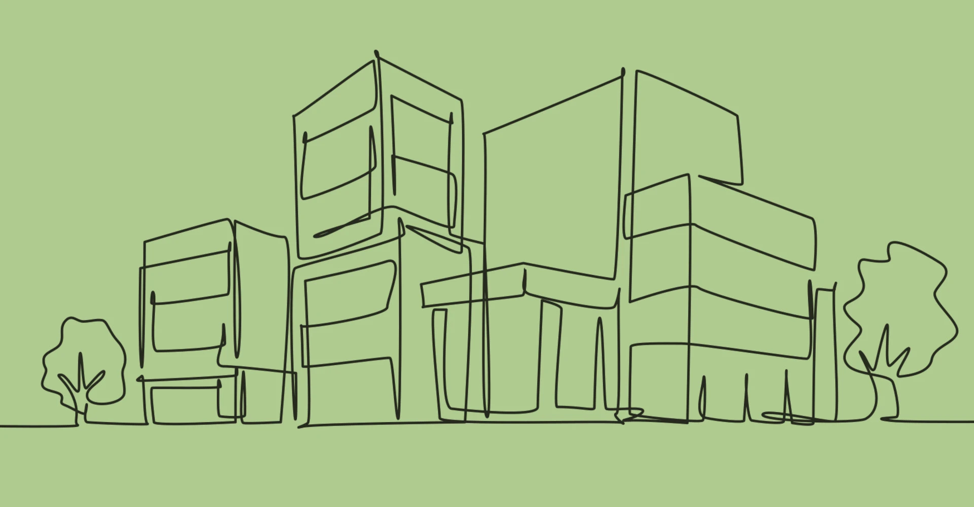 Visuel décoratif représentant un visuel schématique d'immeubles.
