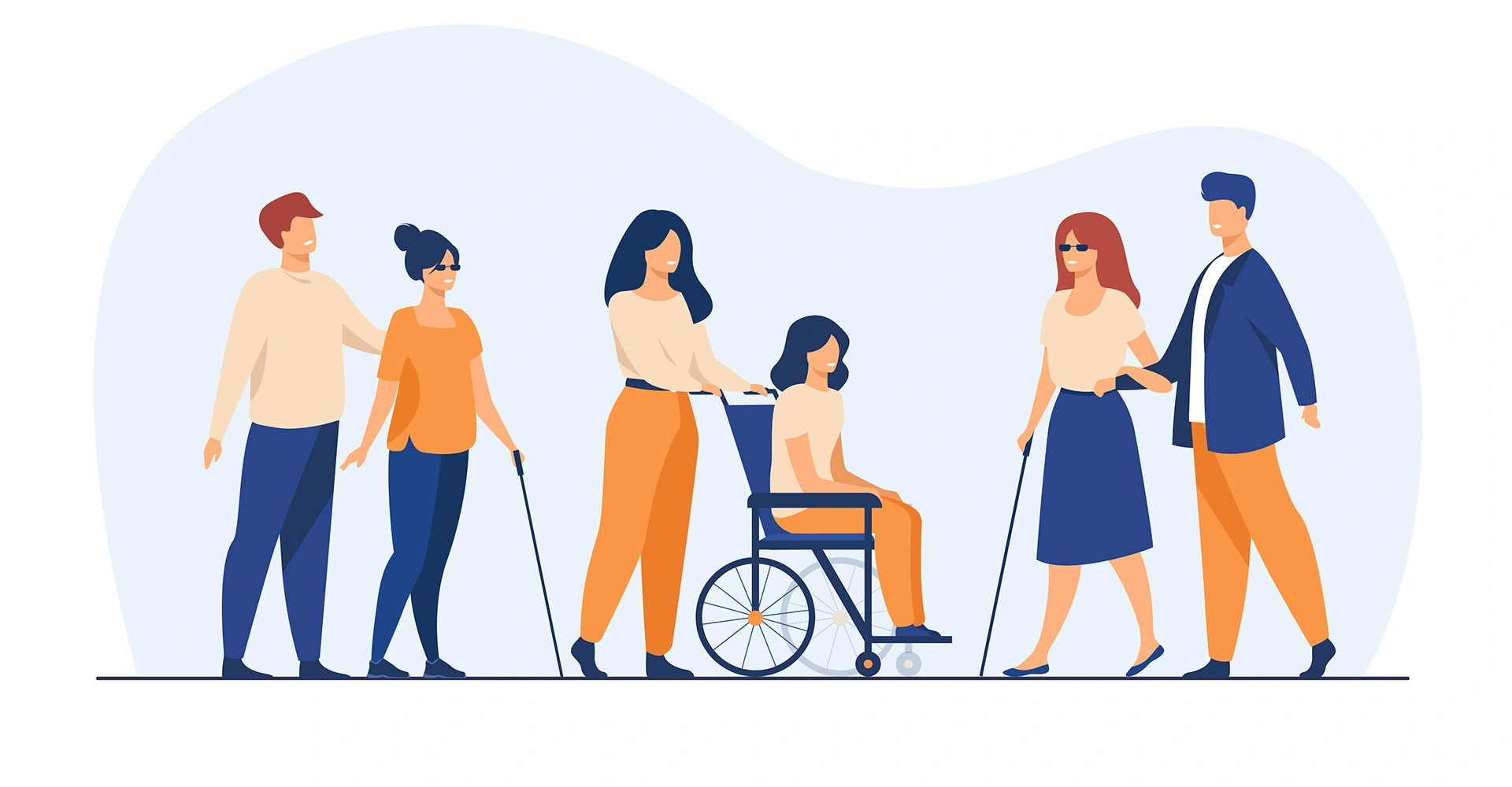 Visuel décoratif représentant des personnes en situation de handicap.