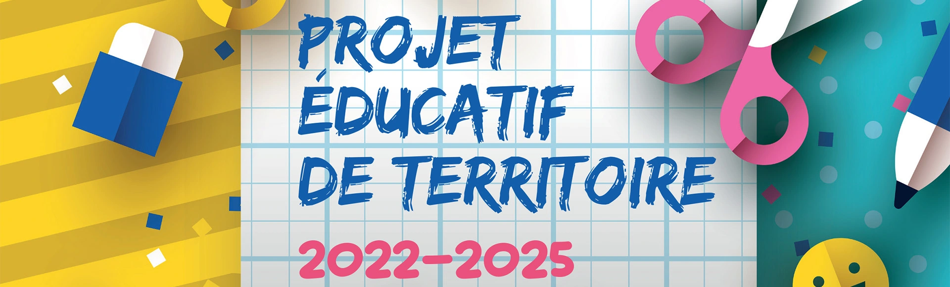 Visuel décoratif représentant le la page de garde du projet éducatif du territoire.