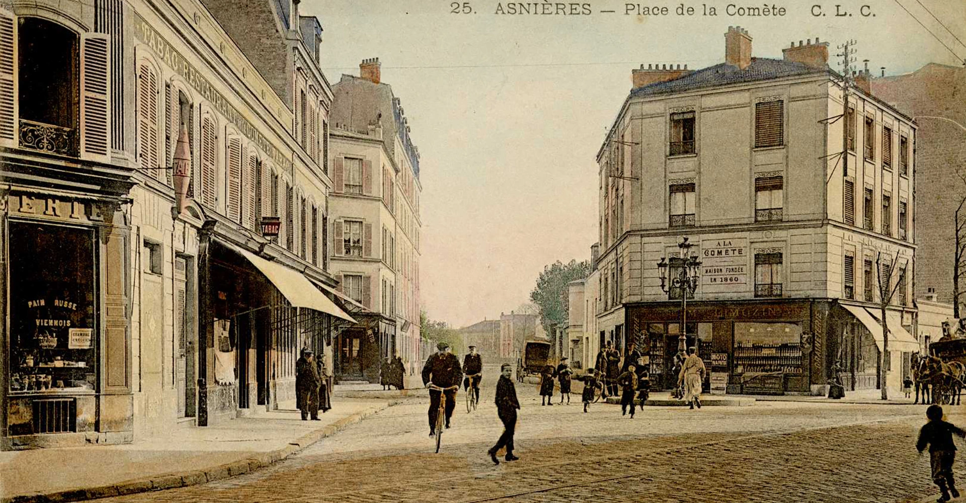 Visuel décoratif représentant une photo ancienne d'Asnières-sur-Seine.