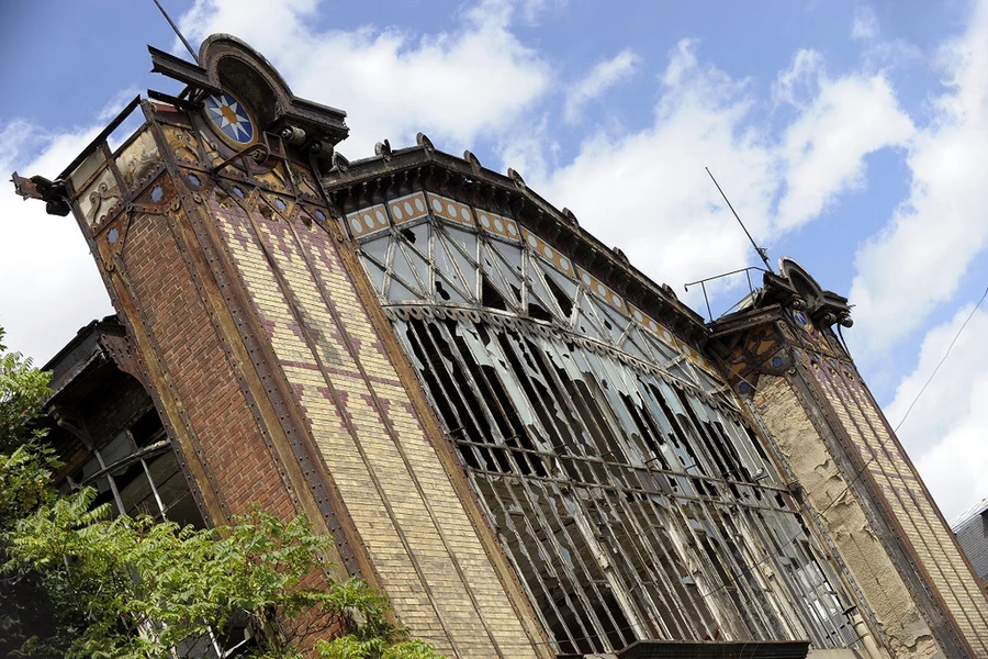 La gare des Carbonnets, ancienne gare électrique de Bois-Colombes de 1924 à 1936, à Asnières-sur-Seine, Hauts-de-Seine, France.