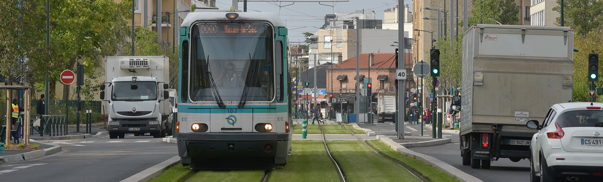 Visuel décoratif représentant une rame de tramway.