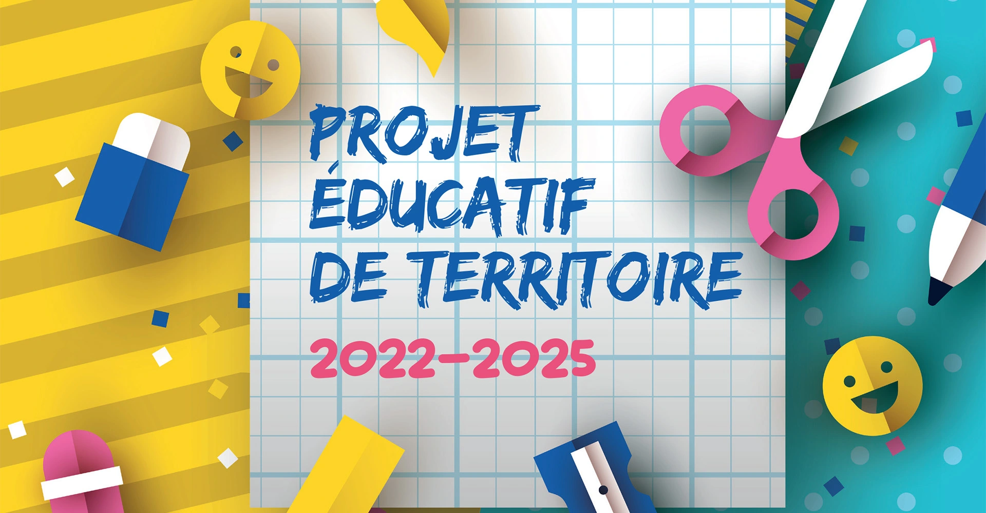 Visuel décoratif représentant le la page de garde du projet éducatif du territoire.