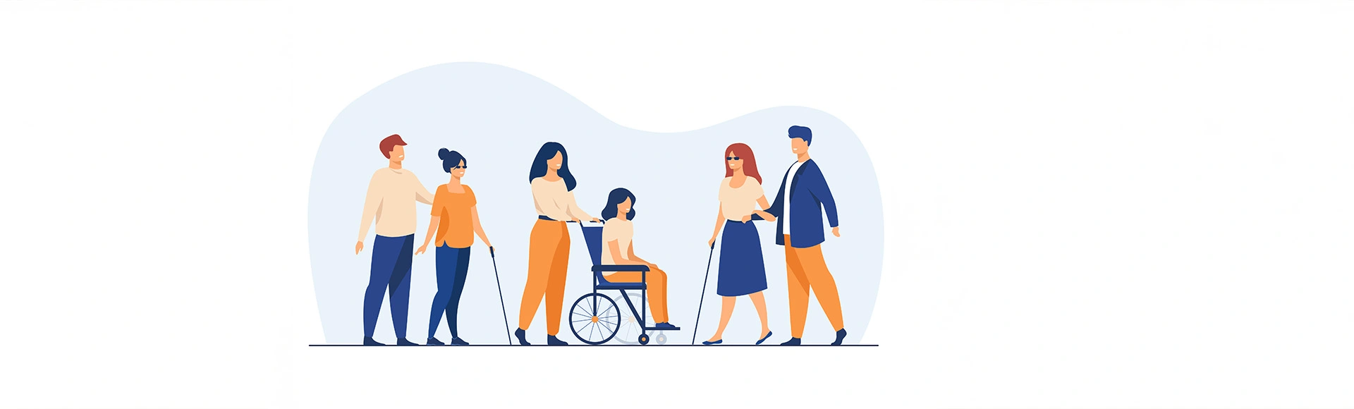 Visuel décoratif représentant des personnes en situation de handicap.