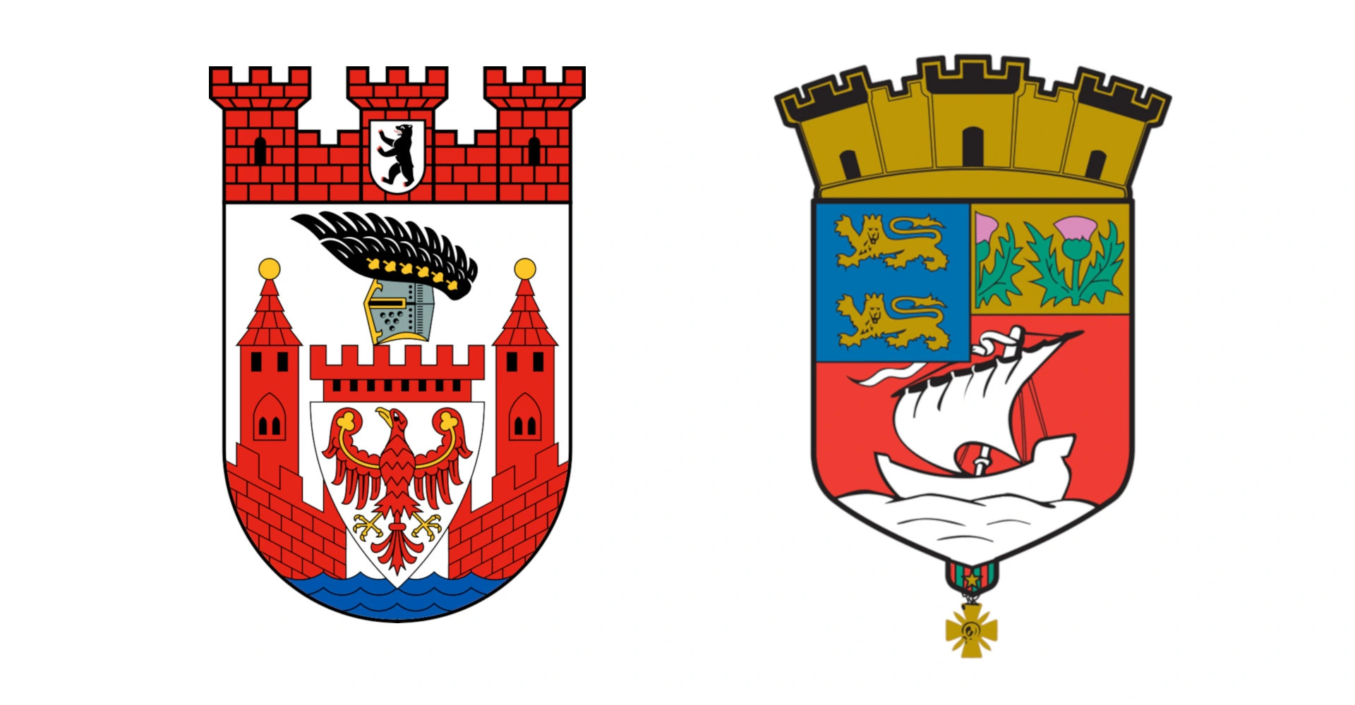 Visuel décoratif représentant les blasons de la ville d'Asnières-sur-Seine et de Berlin-Spandau.
