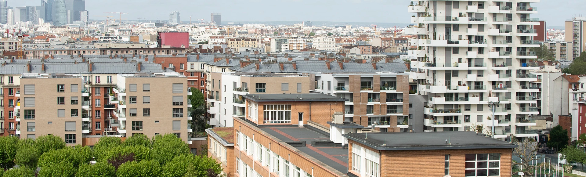 Visuel décoratif représentant une vue générale du paysage d'Asnières-sur-Seine.