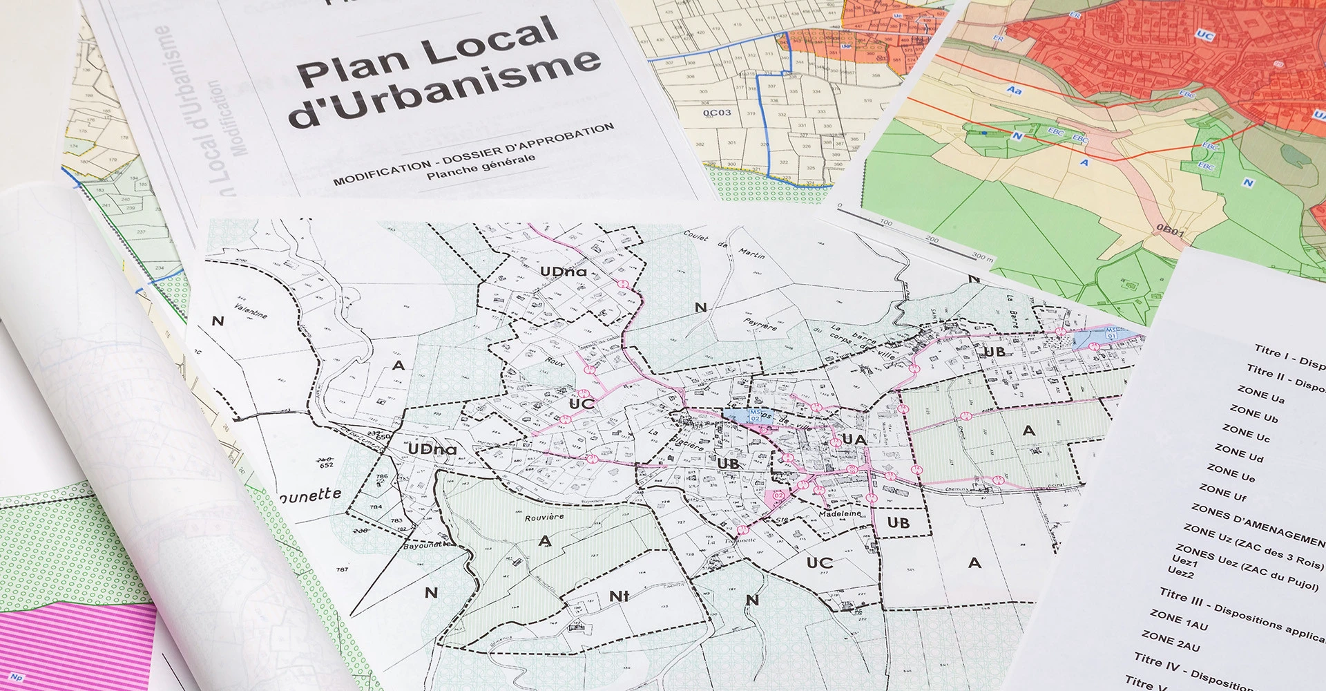 Visuel décoratif représentant le plu d'une commune.