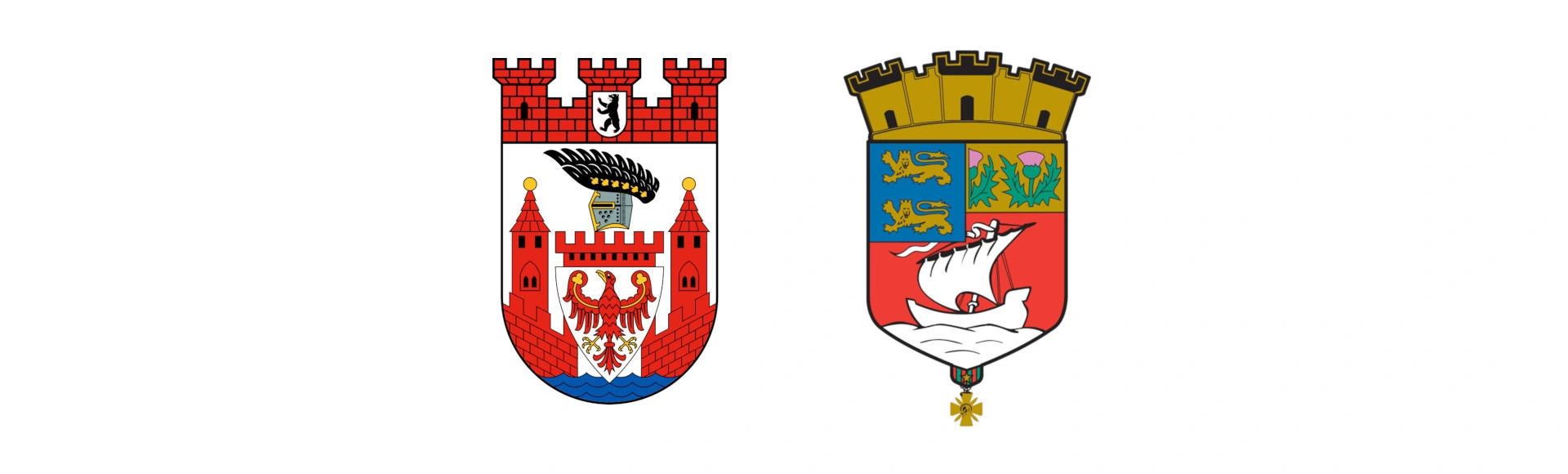 Visuel décoratif représentant les blasons de la ville d'Asnières-sur-Seine et de Berlin-Spandau.
