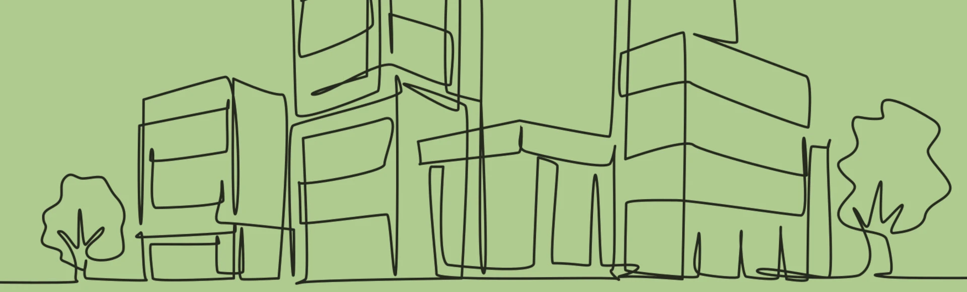 Visuel décoratif représentant un visuel schématique d'immeubles.